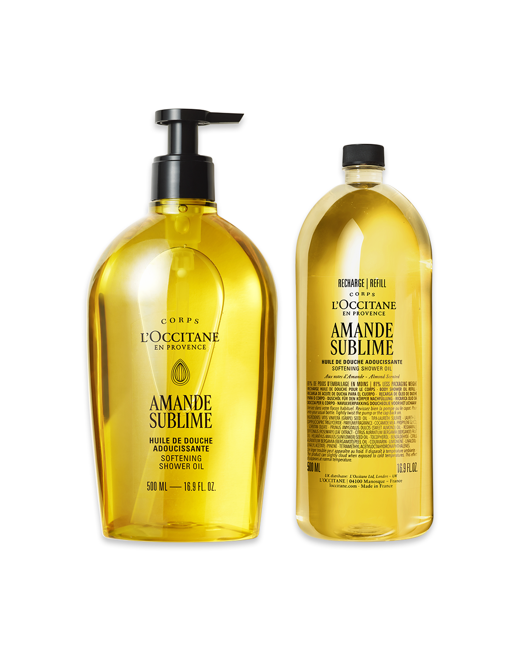 Óleo de Banho Amande Sublime 500ml com Eco-Refil