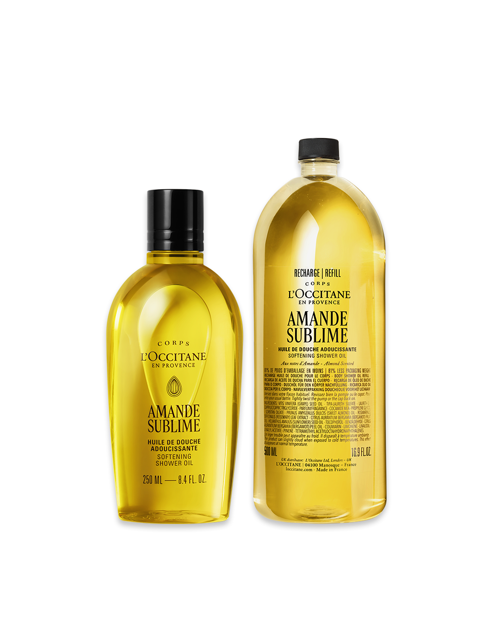 Óleo Hidratante de Banho Amande Sublime 250ml + Eco Refil 500mL