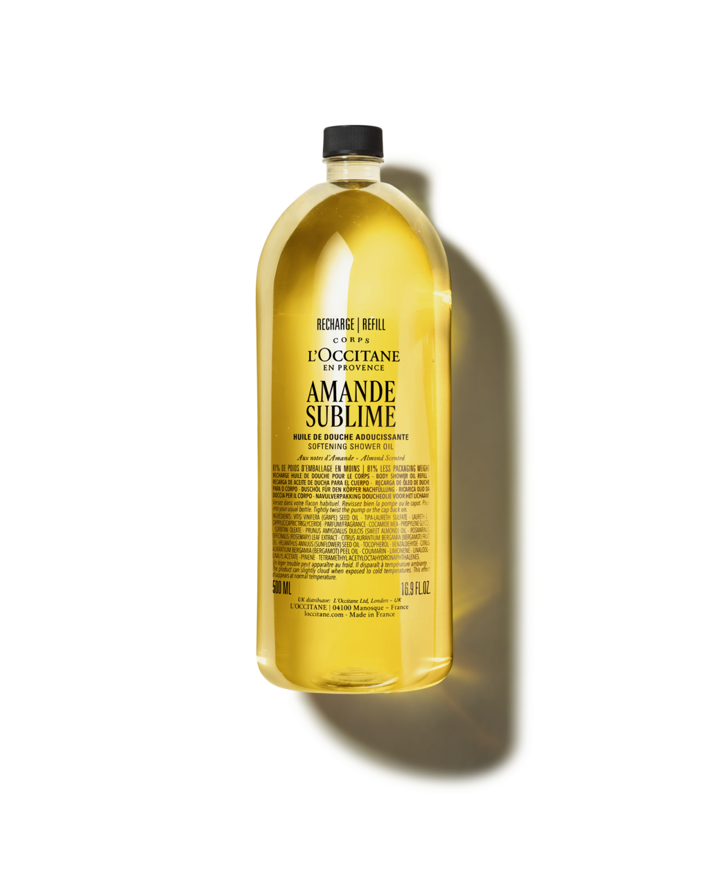 Eco-Refil Óleo Hidratante de Banho Amande Sublime 500mL (Amêndoa)