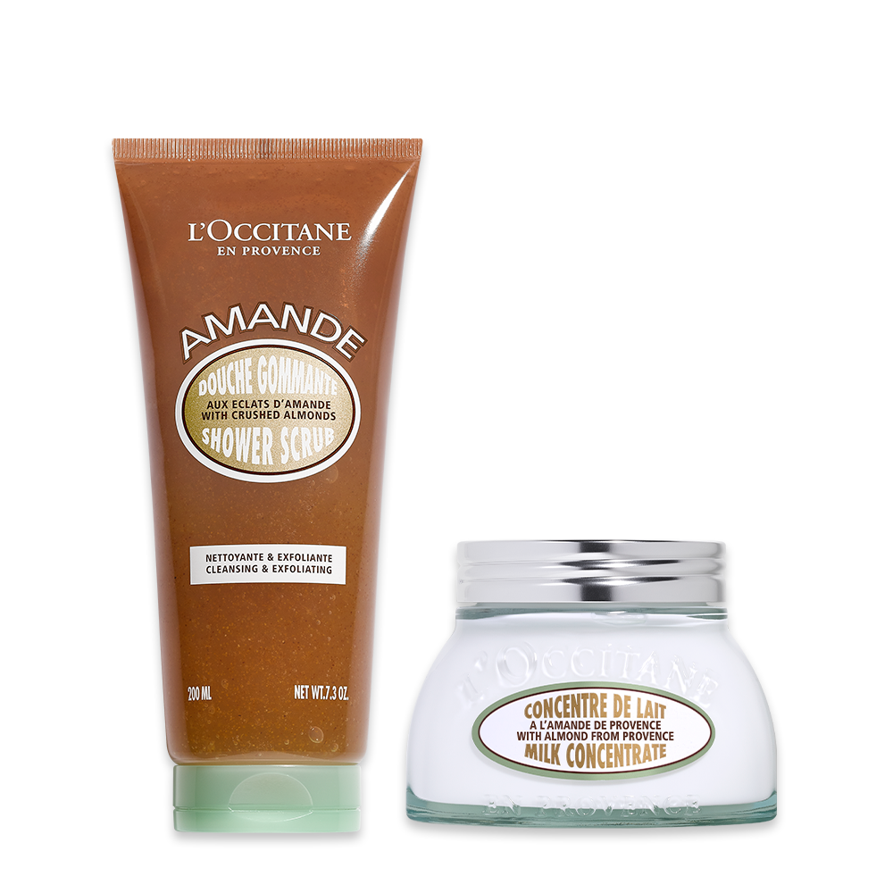 Sabonete Esfoliante e Leite Firmador Amêndoa