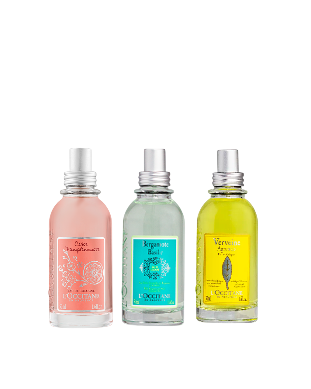 Combo Desodorante Colônia: Cereja Toranja, Bergamota e Basílico e Verbena Cítrica