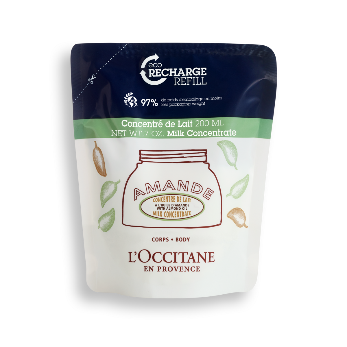 Eco Refil Leite Hidratante Firmador Amêndoa 200ml