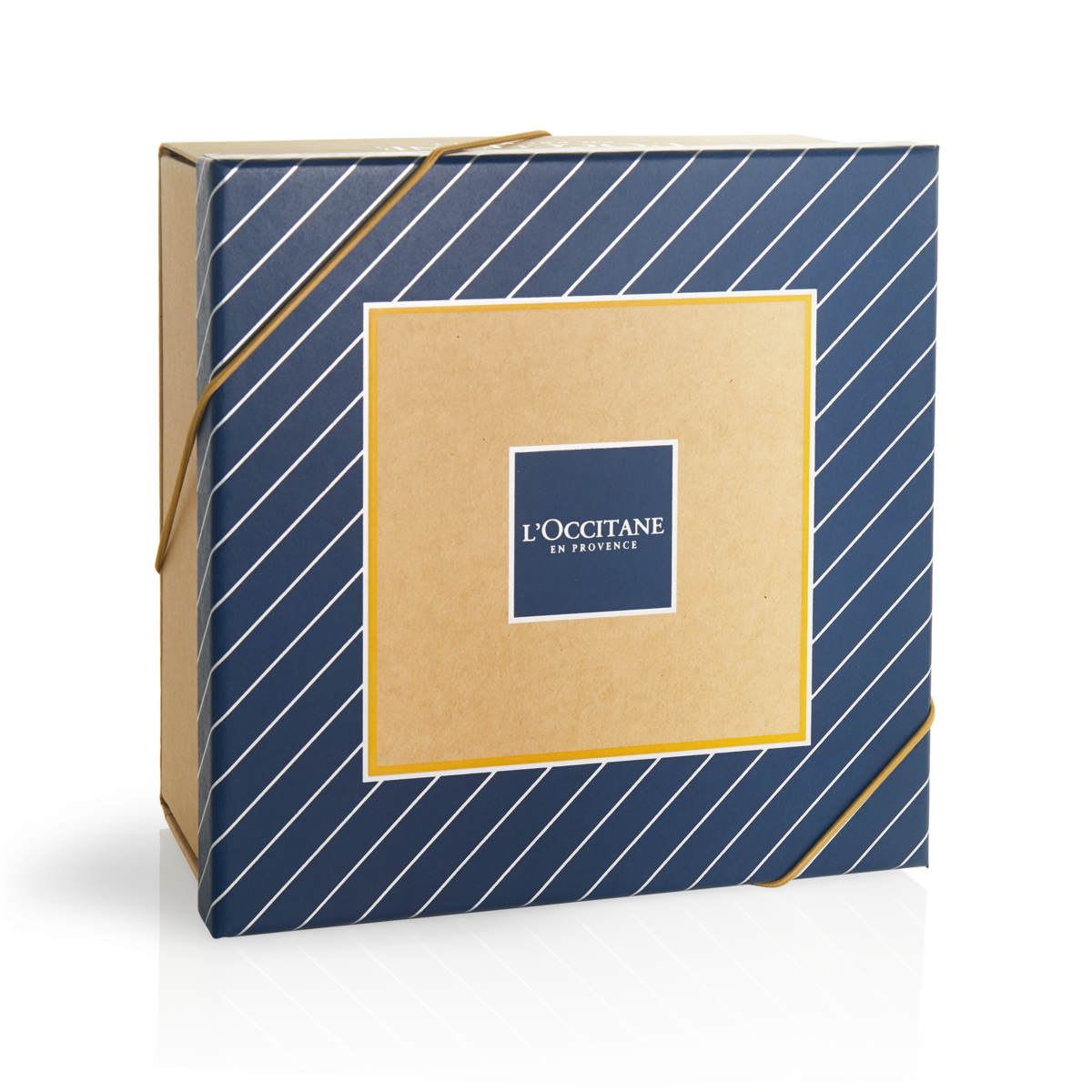 Caixa Listras Azul e Dourado (9x20x20cm)